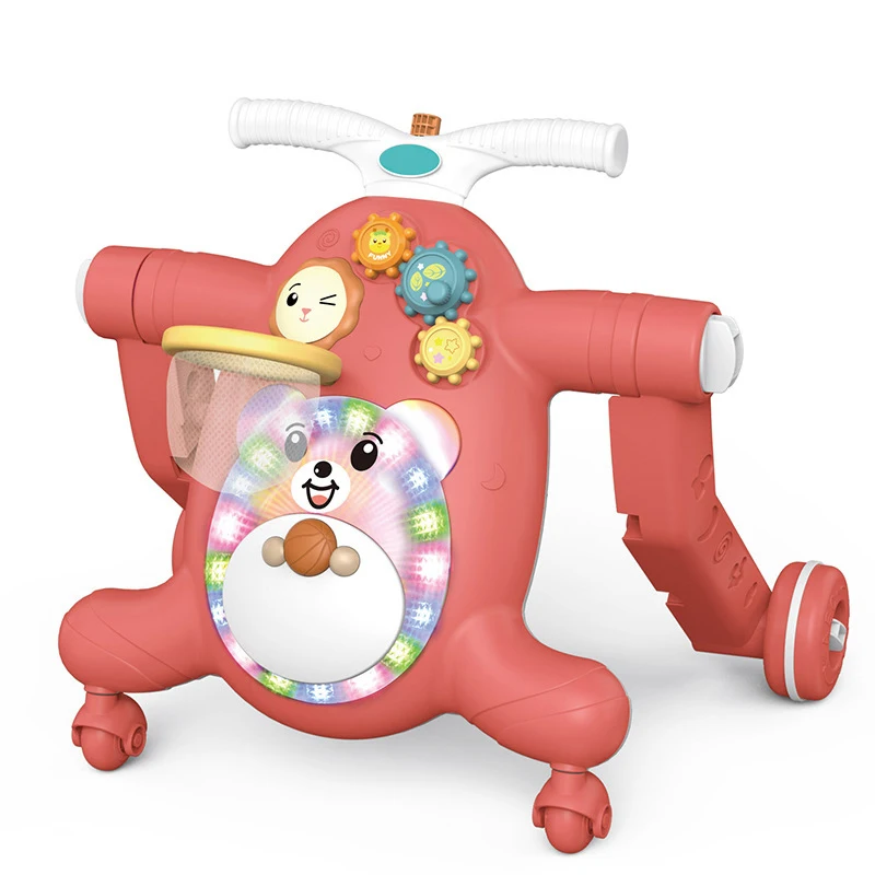 3in1 Multifunction Lights Music Toys Baby Sit-to-Stand Learning Walker Kids With Universal Wheel Rollover Prevention Walkers