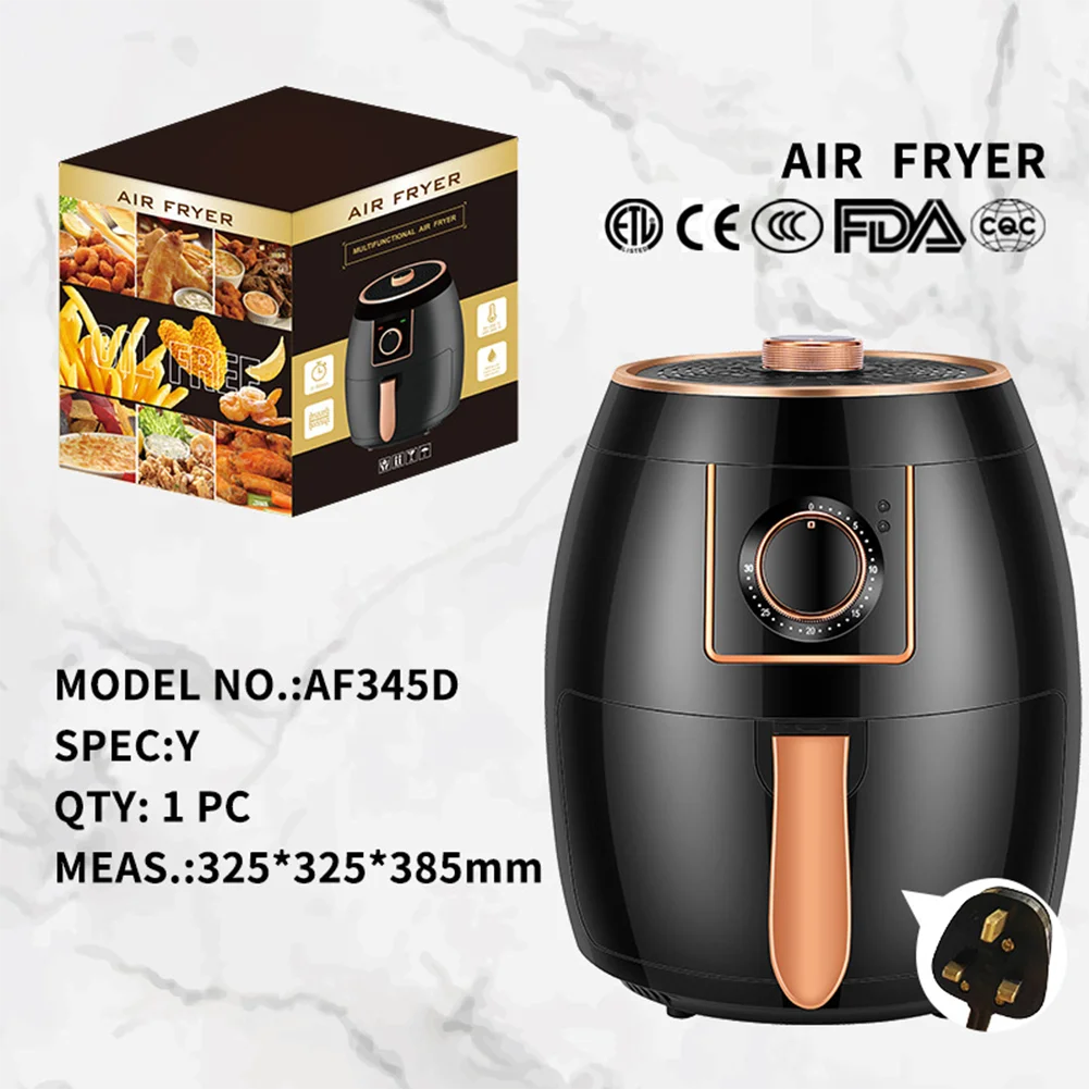 Household 5.5L Smart Air Fryer touch screen control Oil Free Air Fryer Large Capacity Chicken Fried Tools Kitchen Appliance