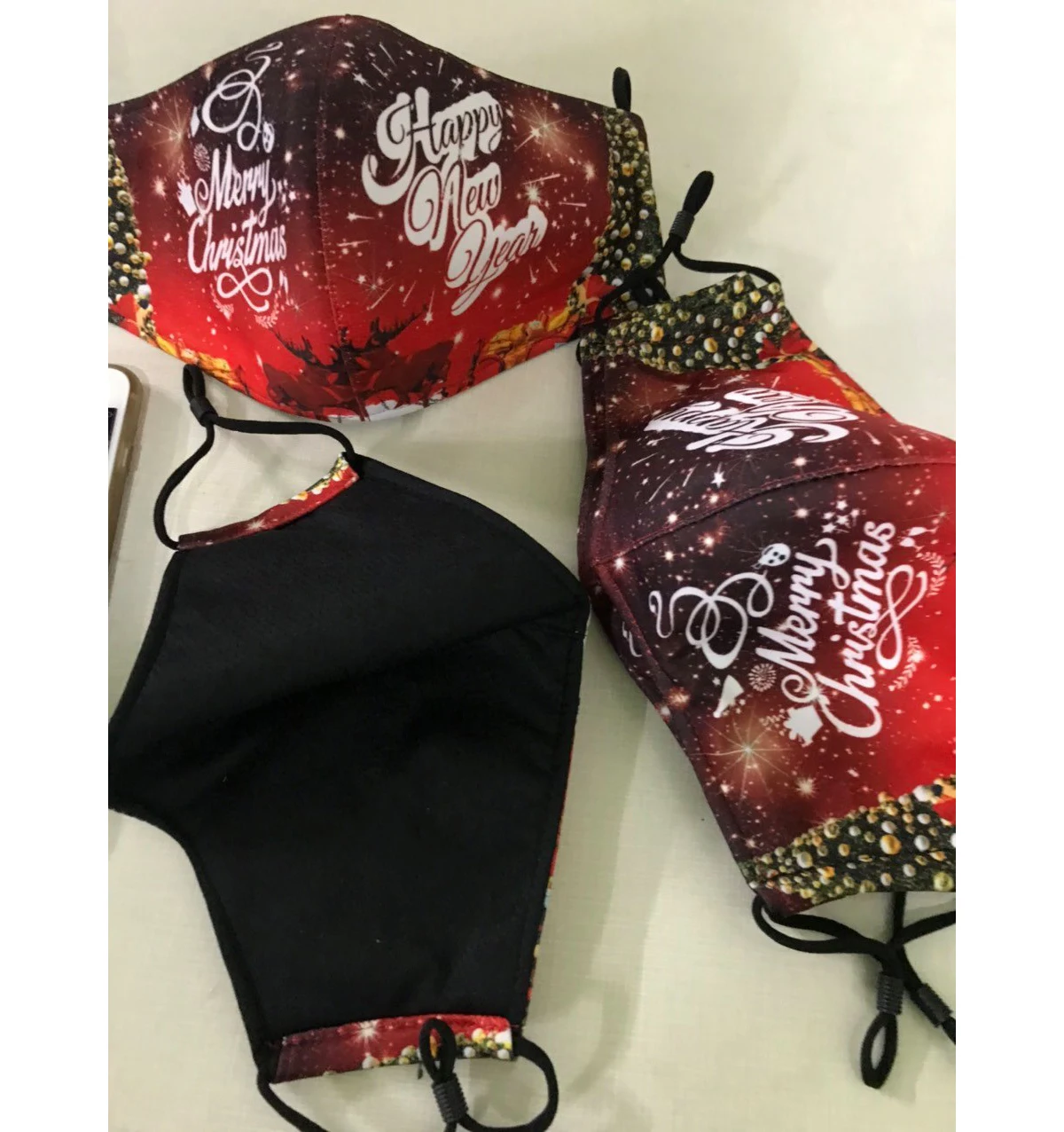 Модный Рождественский чехол для лица из полиэстера и хлопка многоразовая мягкая удобная 3D-печать индивидуальный дизайн