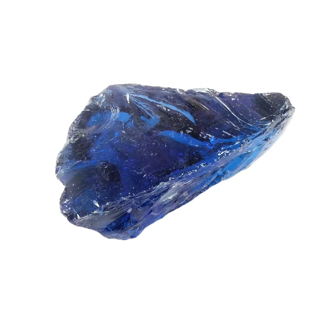Landscaping natural decorative dark blue big  decoration slag glass rocks