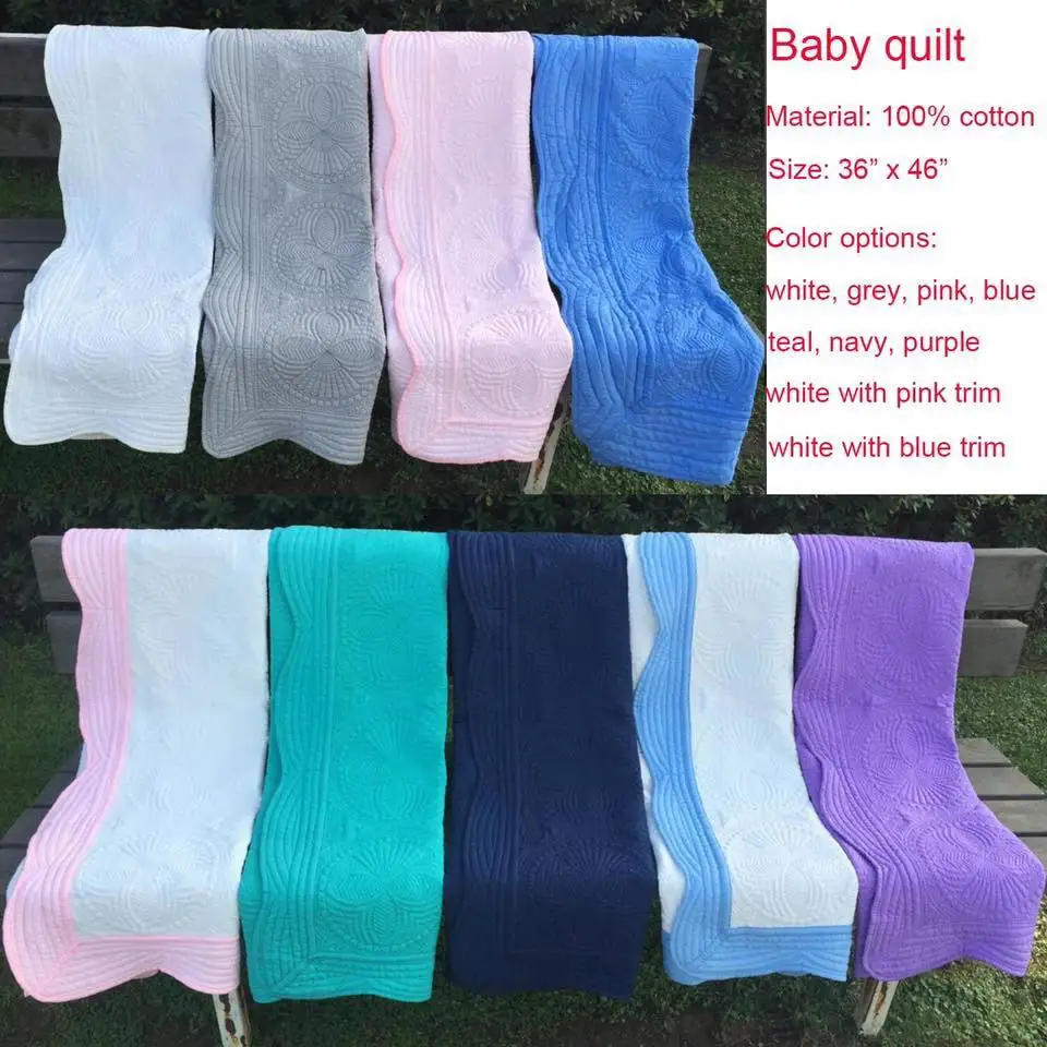 Baby Blanket Heirloom Style Baby Quilt Monogram 100% Cotton Keepsake Baby Boho Blankets