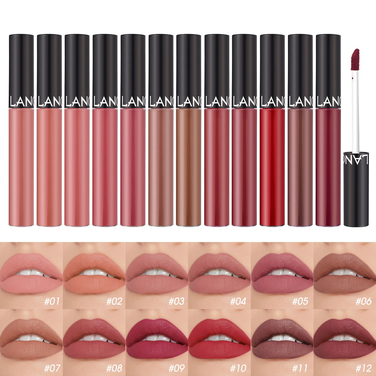 Hot Sale  langmanni Matte Moisturizing Lip  Sharpener Lipliner Pencil  Lipstick Lasting Waterproof Lip Liner makeup12colour