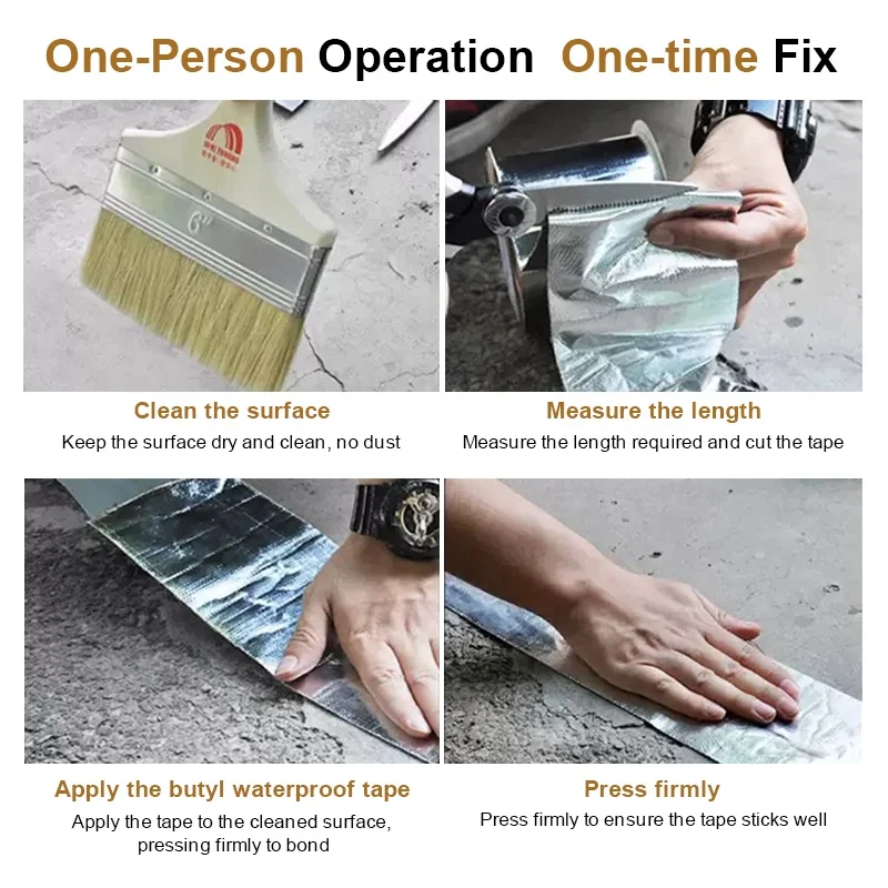 Waterproof self adhesive butyl rubber tape super sticky aluminum foil butyl tape