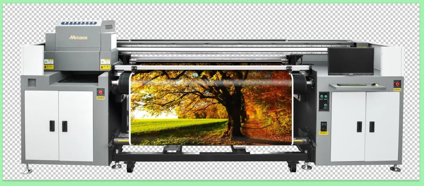 Digital 1.8M UV Roll to roll Flatbed Printer Ricoh Gen5 head UV Hybrid Printer