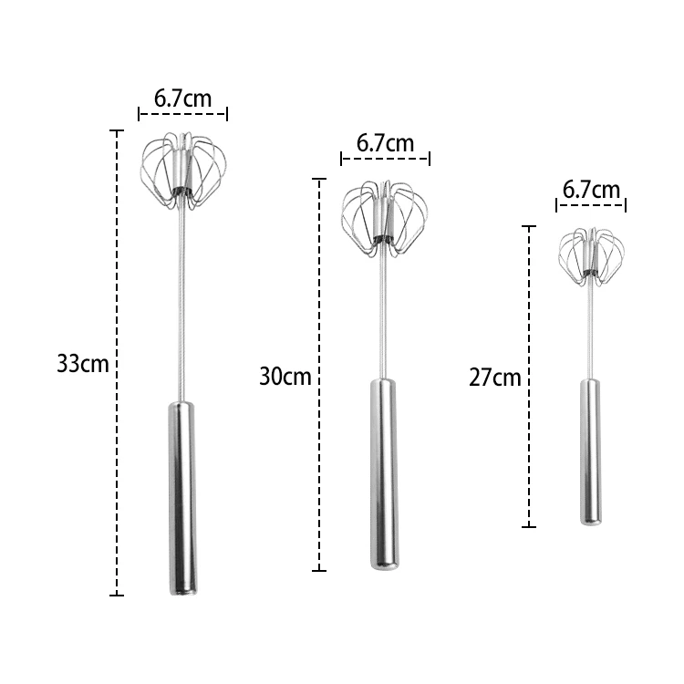 
Eco-Friendly Hand Whisk Professional Egg Tool Stainless Steel Egg Whisk Beater Semi-automatic Egge Whisk 