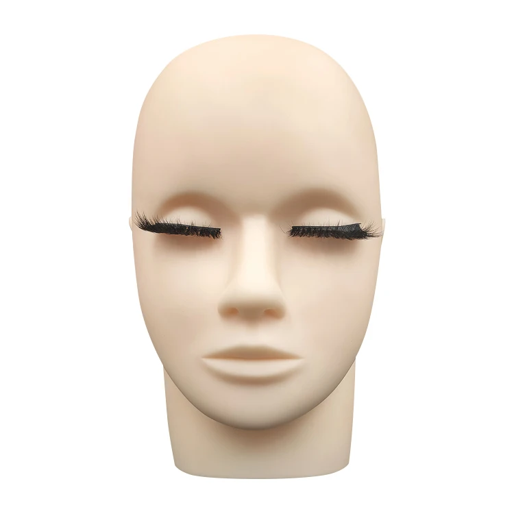 New Design Soft Mink Eyelash Extension Practice Eye Lashes Training Flat Mannequin Tool Head
