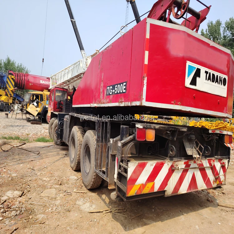 Used 1998 year Tadano 50 ton TG-500E lifting and transporting heavy objects truck crane for building construction