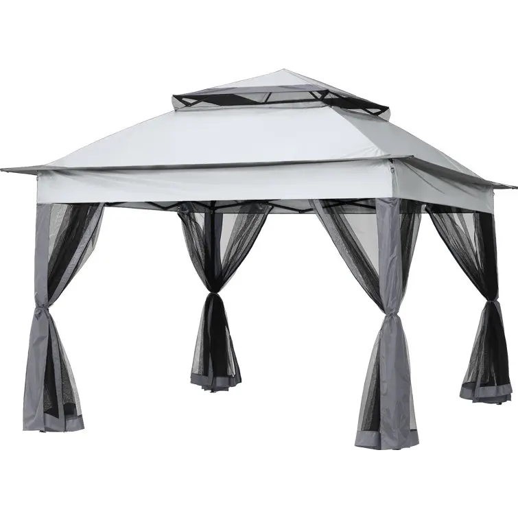 11x11 Pop-Up Outdoor Canopy Shelter Instant Gazebo Tent with Mosquito Netting
