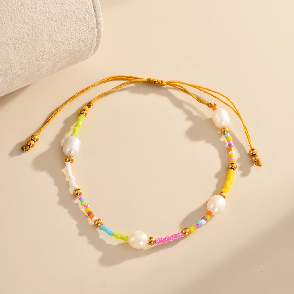 JY Fashion Bohemia Style Colorful Mix Bead Freshwater Pearl Bracelets For Ladies Women Kids Jewelry Dainty Fashion Design