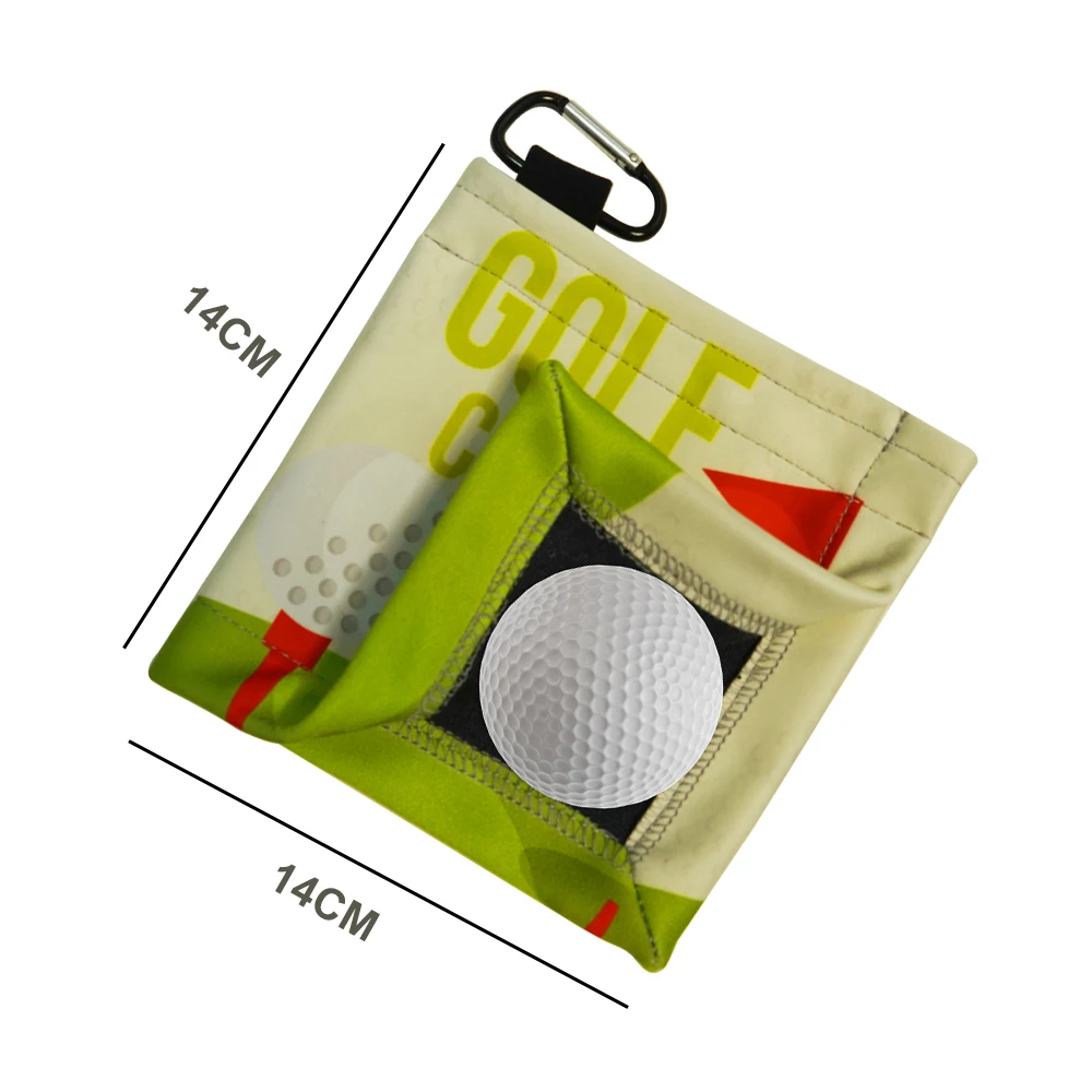 Custom Small Microfiber Golf Towel With Clip Hanging On Bag
