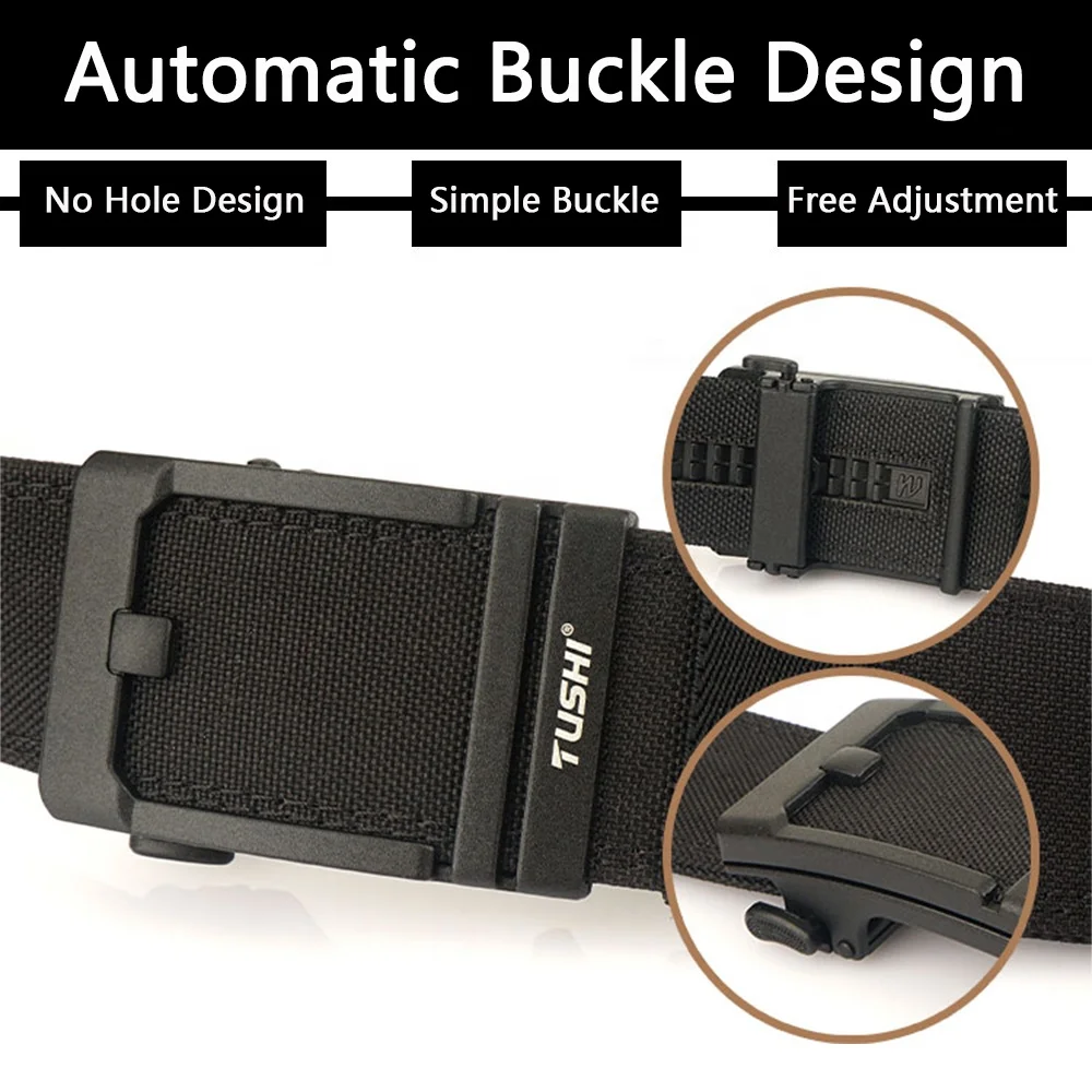 wholesale Custom 1.5 inch Thickened 1100D Nylon Automatic Track Men hard Tactical Belt Ratchet Gun Belt Suitable for outdoor us