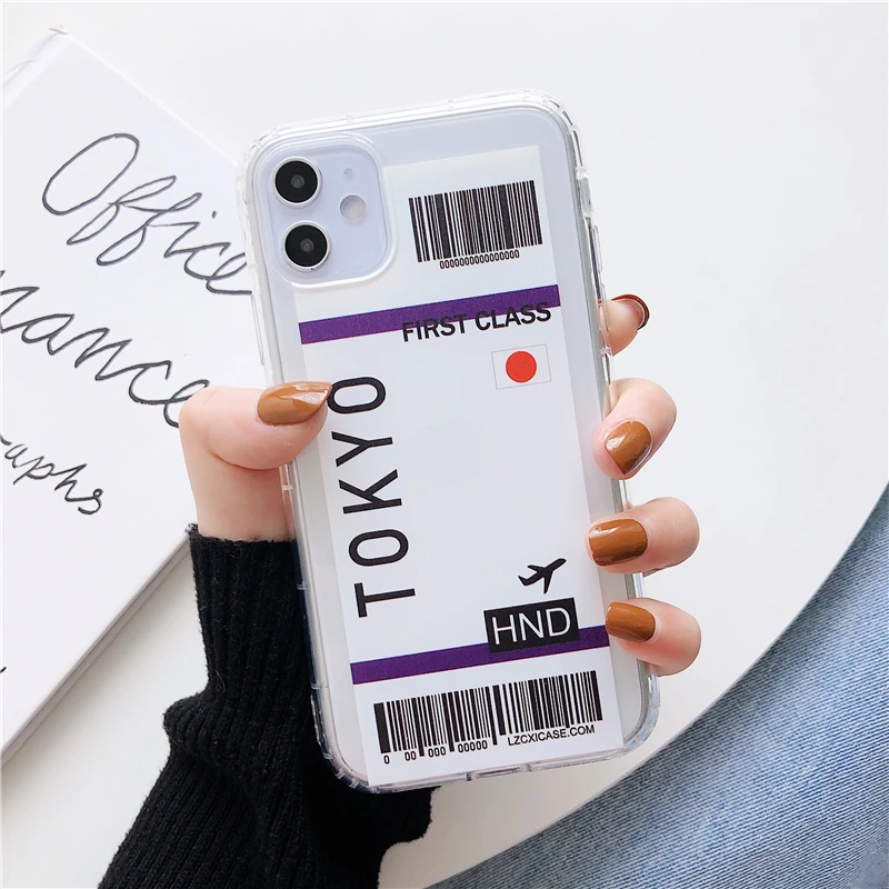  Милый чехол первого класса для телефона с билетом на самолете iPhone 11Pro Max 7 8 Plus X XR XS
