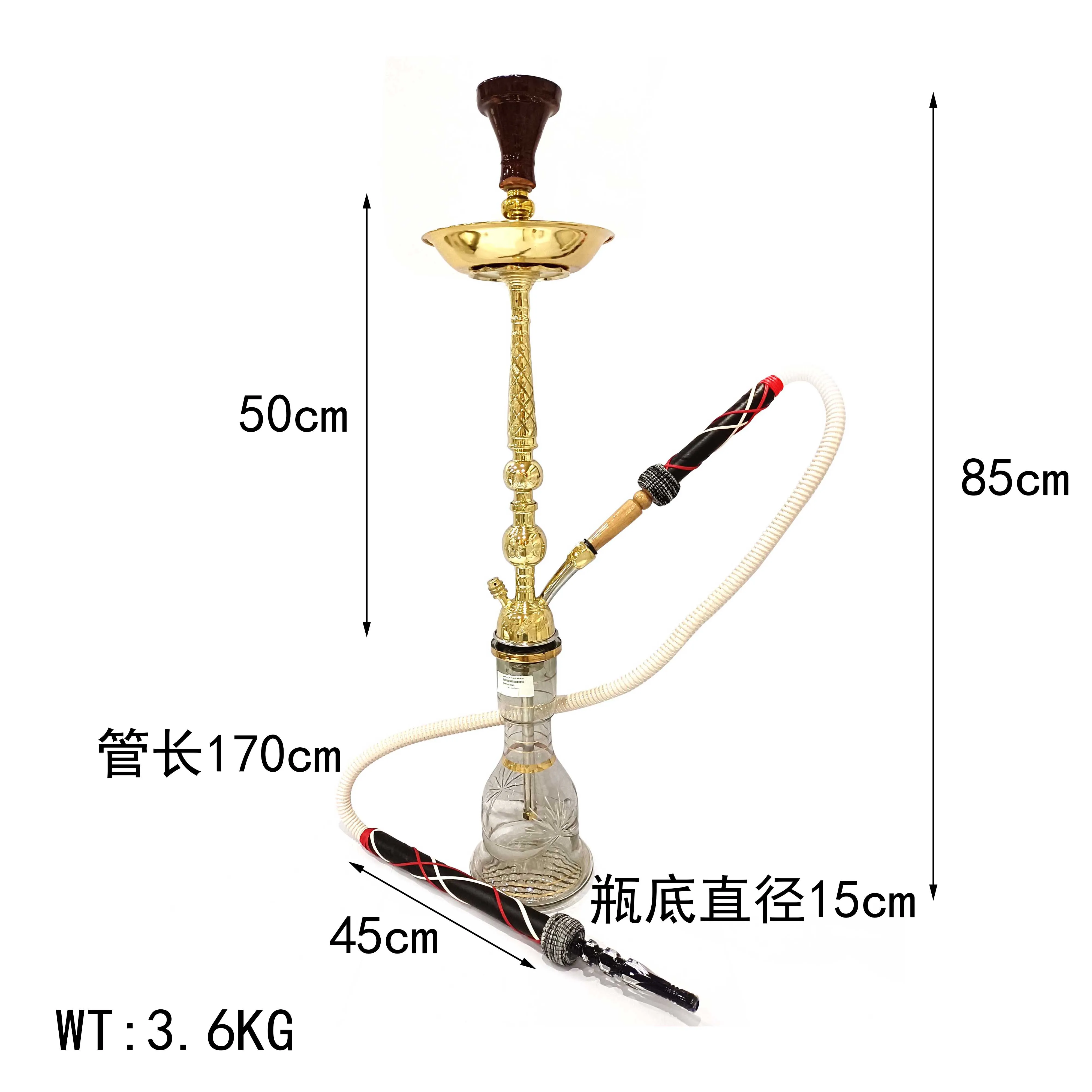 Huka Hookah 2021 New Arrival Straight Type Sheesha Silicone Hose Luxury Aluminum Hookah