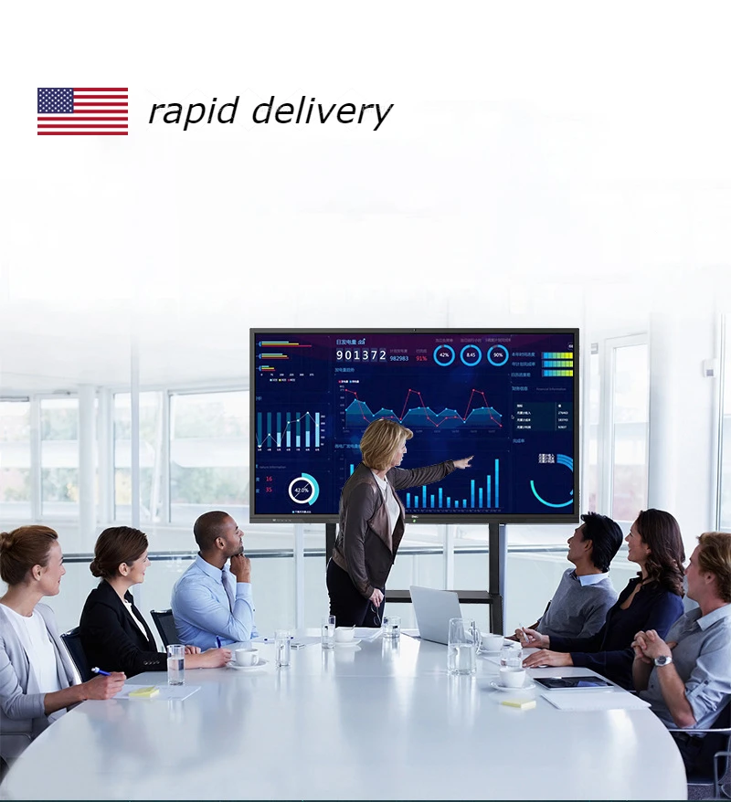 Metafit Multi-size 55 65 75 86 100 110 Inch 4k HD Conference Interactive Digital Whiteboard Smart Board