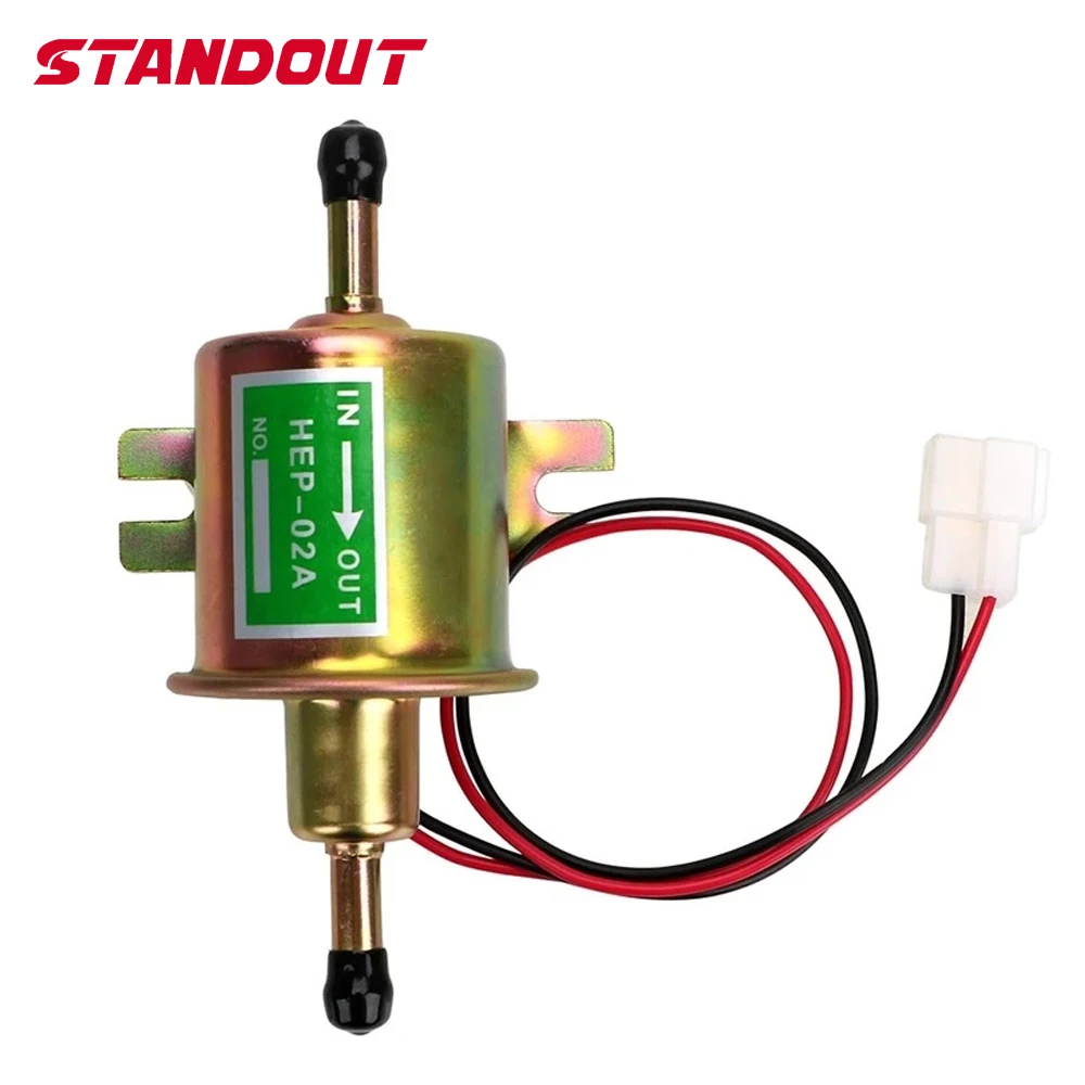 12V Electric Fuel Pump Universal Fuel Pump HEP-02A Universal Low Pressure Gas Diesel Fuel Pump 2.5-4psi