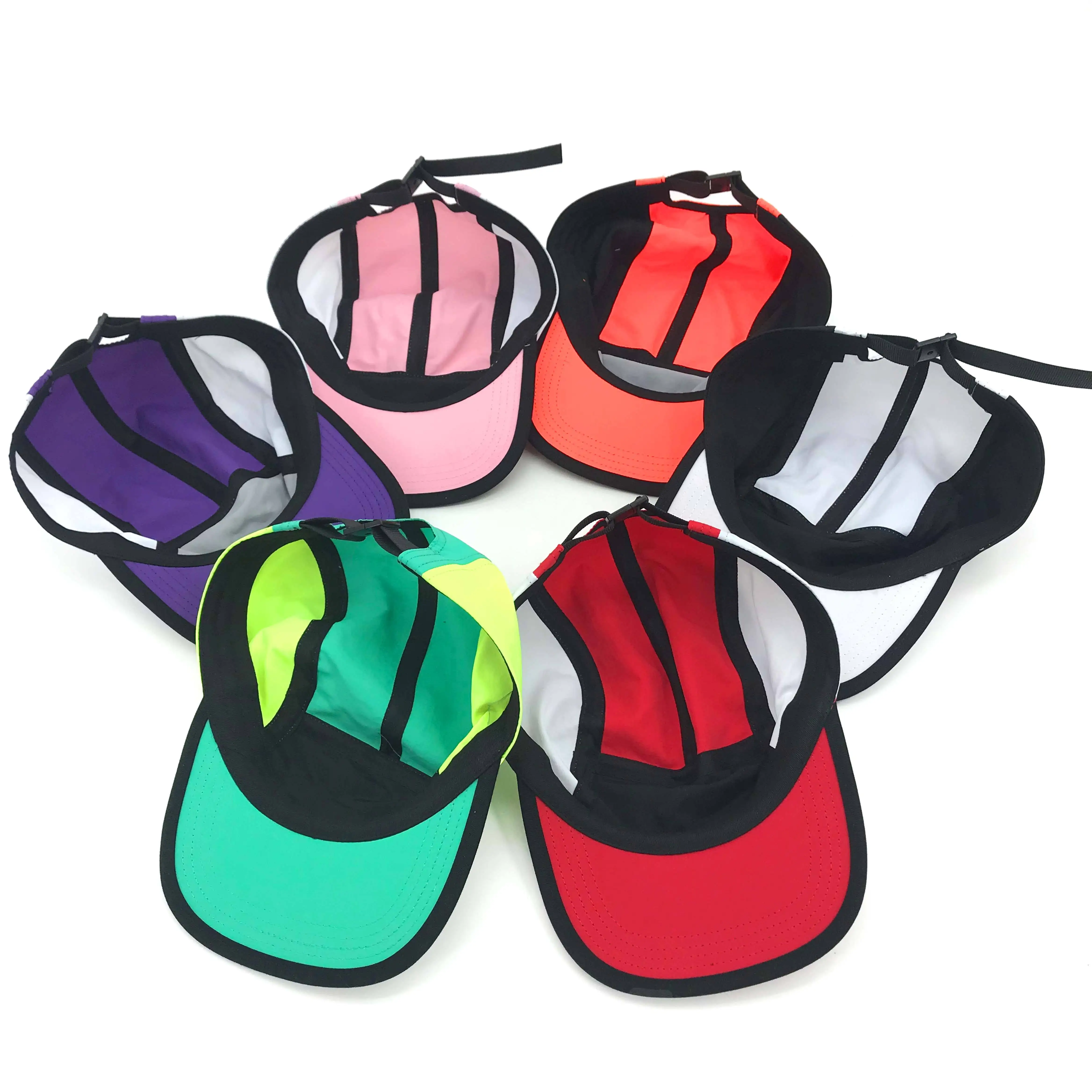 nylon waterproof strapback custom quick dry camp camper blank running 5-panel five 5 panel 5panel caps hats