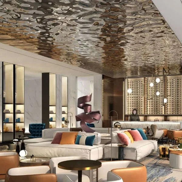 SUS 201 304 316 4*8ft No.8 water mirror ripple stainless steel sheet manufacturer for ceiling and wall panels