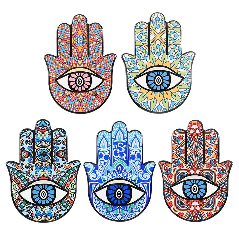 Fatima Hand Ceramic Coasters With Absorbing Cork Base Drinks Beer Office