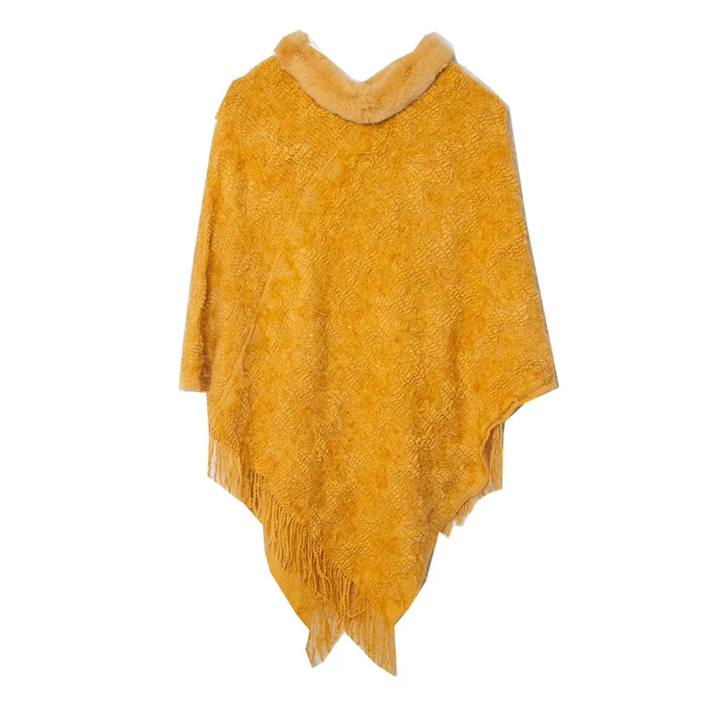 Wholesale Ladies Luxury Designer Fleece Tartan Blanket Poncho With Tassels Women Winter Warm Pashmina Wraps Shawls Cashmere Cape