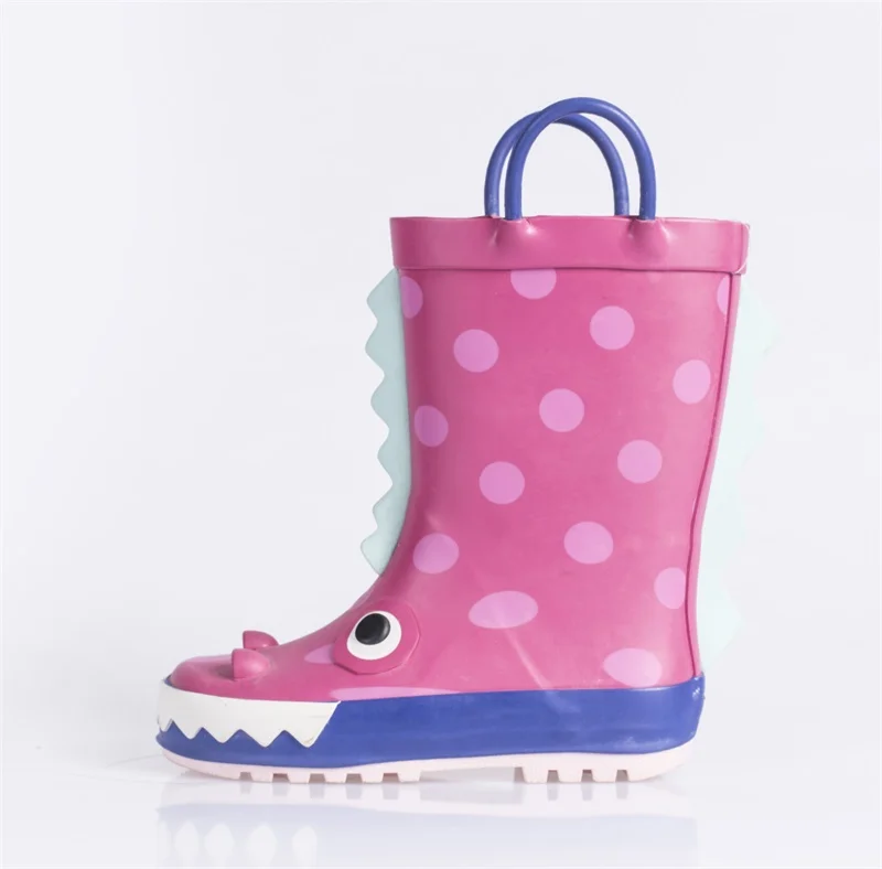 Wholesale Anti Slip Factory Custom Design Pink Rubber Rain Boots For Girls
