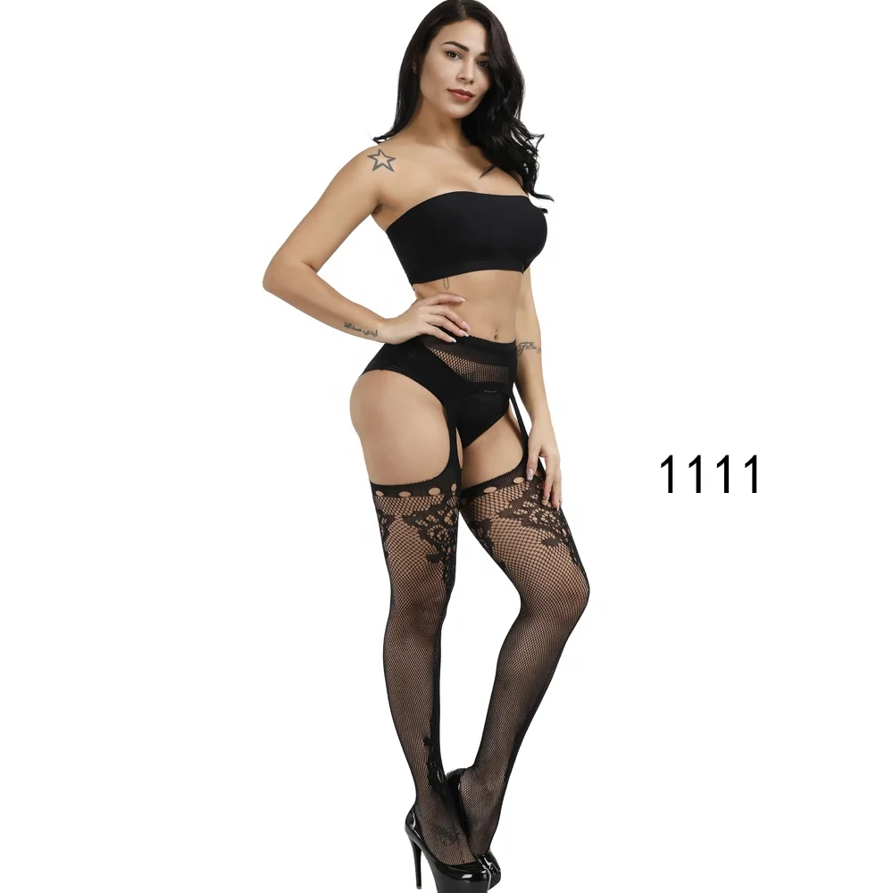 Womens Lingerie Body Garter Belt Thigh High Sheer Nylon Stockings Suspenders Sexy Pantyhose/tights