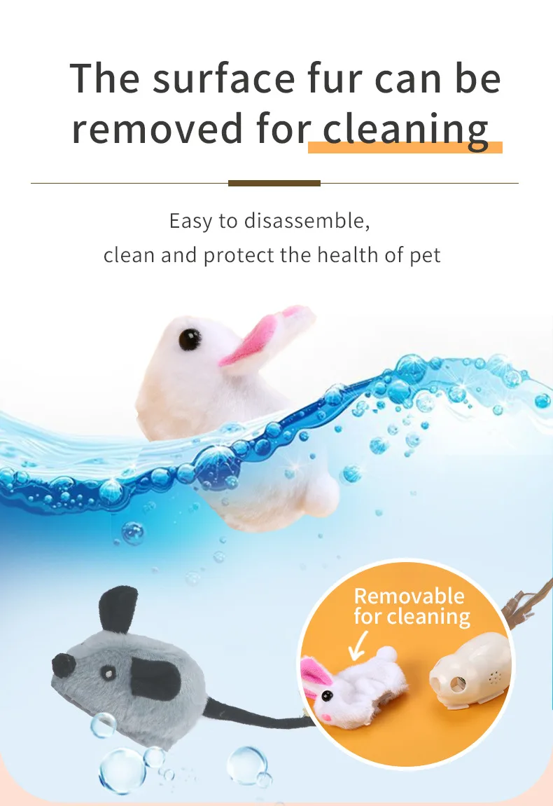 High Quality Pet Wireless Electric Simulation Mouse Toys Funny Interactive Pet Racer Hunt USB Charging Cat Mouse Toy for Cat