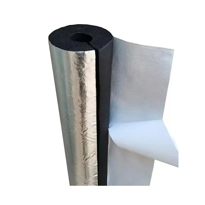 Wholesale Hot NBR/PVC Aluminum Foil-Clad Rubber Foam Rubber foam sheet/pipe Rubber aluminum foil insulation pipe