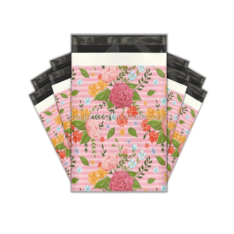 Wholesale Biodegradable 10x13 Tape Adhesive Courier Bag Poly Mailer Custom Printed Self Adhesive Shipping Envelope Pink 5 Days