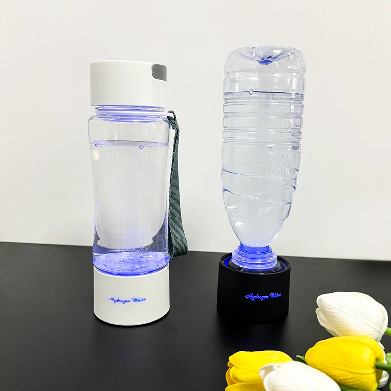 CAMAZ portable 5000 ppb electrolysis ionizer hydrogen rich water bottle generator with spe and pem