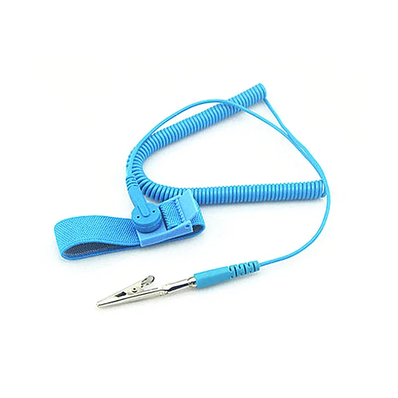 New Arrival Adjustable Anti Static Bracelet Electrostatic ESD Cable Reusable Wrist Belt Band Strap Hand With Grounding Wire blue