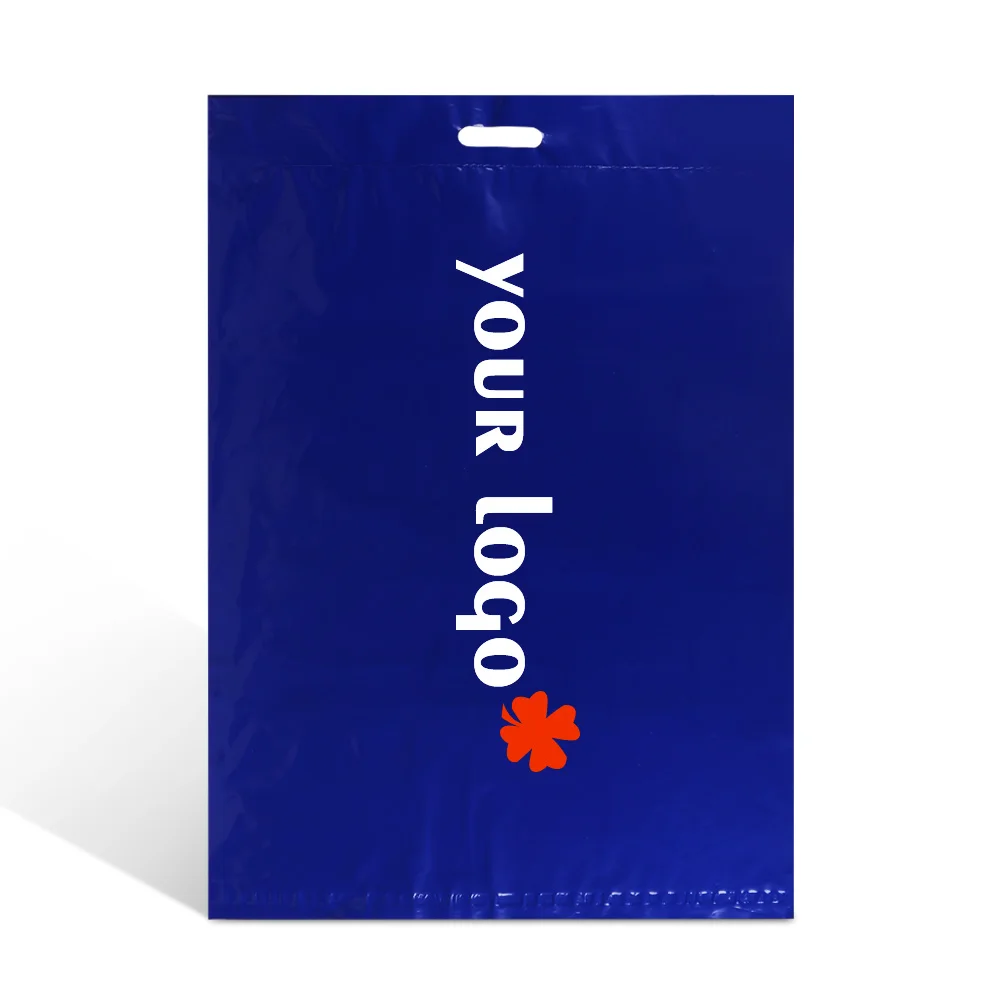 Custom Printed Post Shipping Envelope Large Blue Poly Mailers Plastic Packaging Mailing Bags With Handle