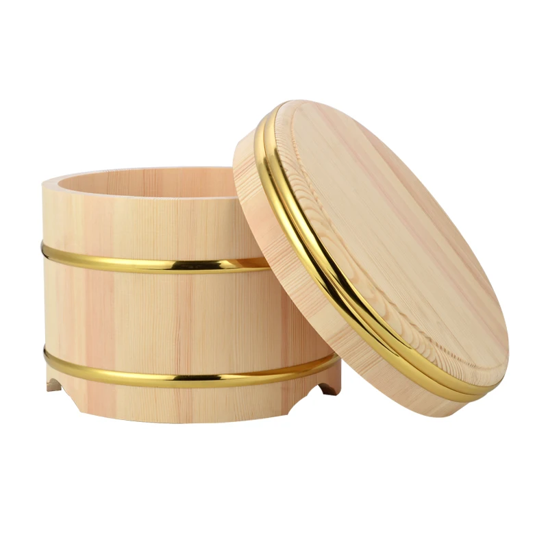 2023 HOT Wooden Cask cover band sushi Rice bucket Insulation barrel Wooden rice tub