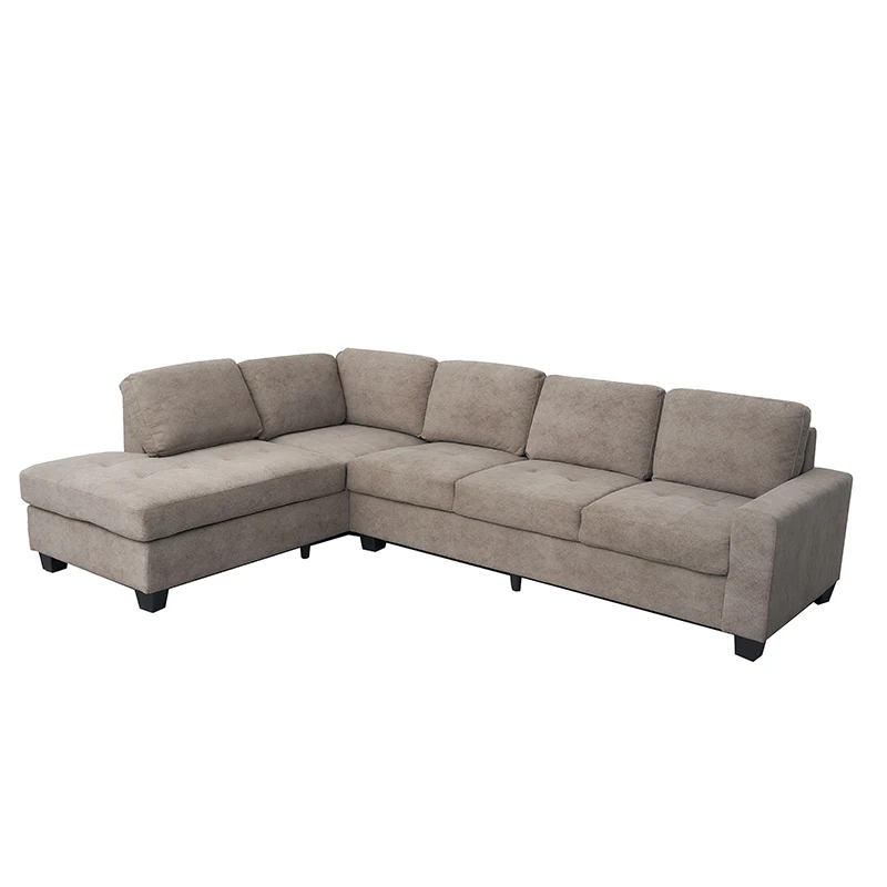 Microfiber Fabric Blue Color Modern Stationary L shape Corner Sofa With Ottoman Storage Couches Sofa Cheap Corner Sofa Set