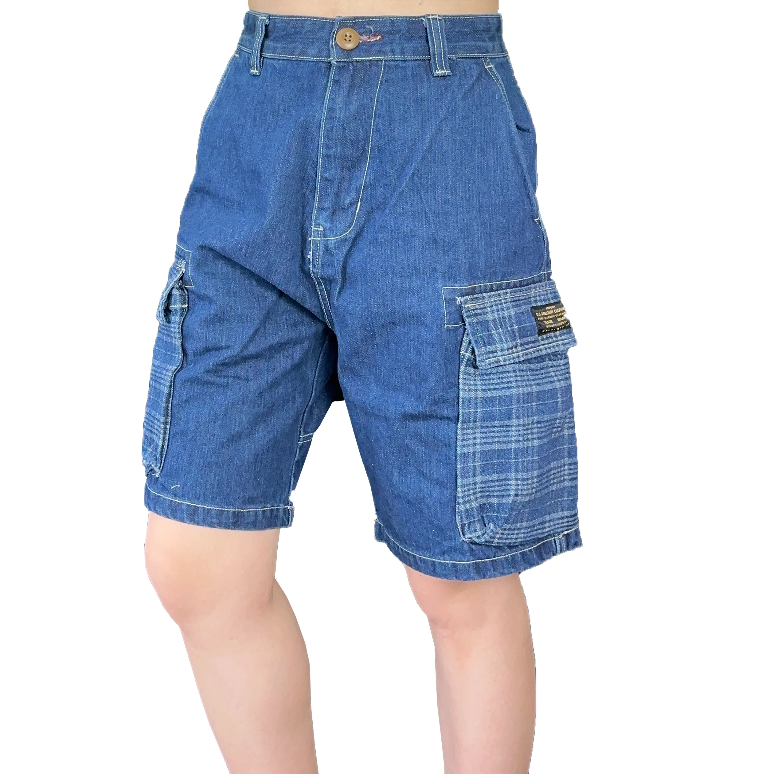 Мужские шорты для фитнеса Молодежные облегающие мужские повседневные короткие брюки синие джинсовые хлопковые на заказ