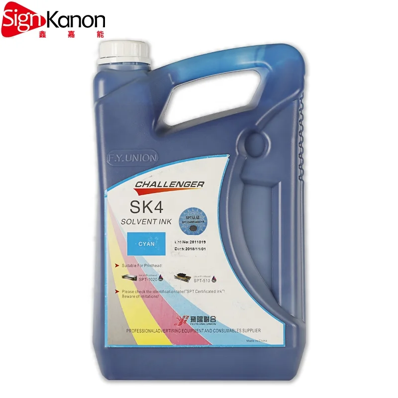 F.Y UNION Challenger printer SK4 solvent based ink for spt 510 printhead