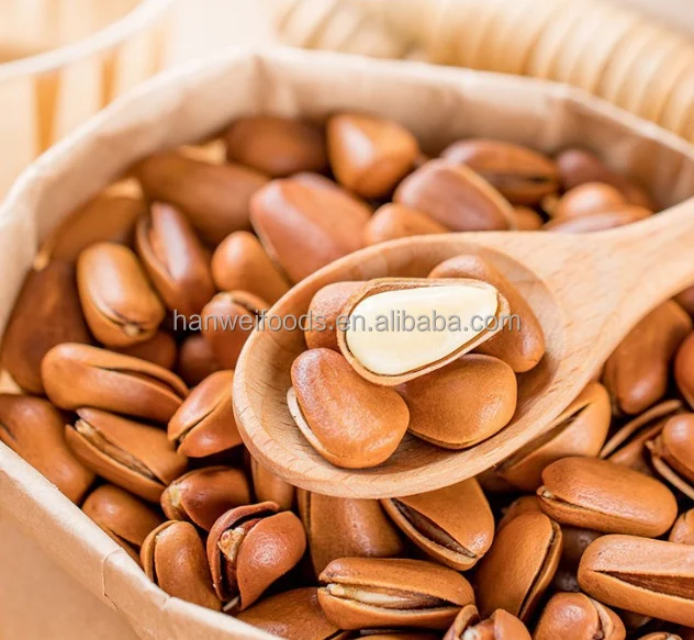 Hot selling open pine nuts original big grain red pine nuts dried nuts