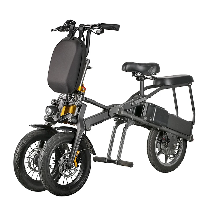 350 Вт складной электрический велосипед, способный преодолевать Броды для взрослых 3 колеса для электрического велосипеда