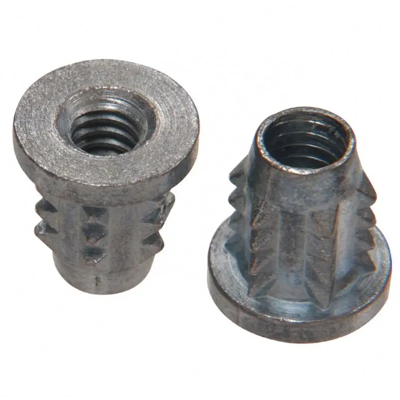 
1/4 in Zinc Plated Standard Flange Insert Nut for Wood 