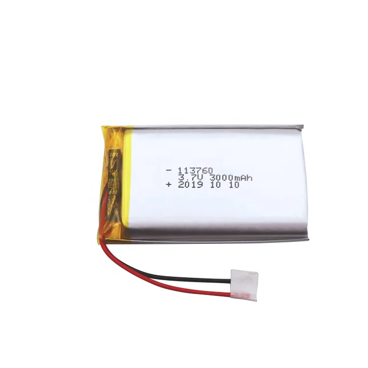 113760 eco-friendly rechargeable 3.7v 3000mah ion lithium polymer battery