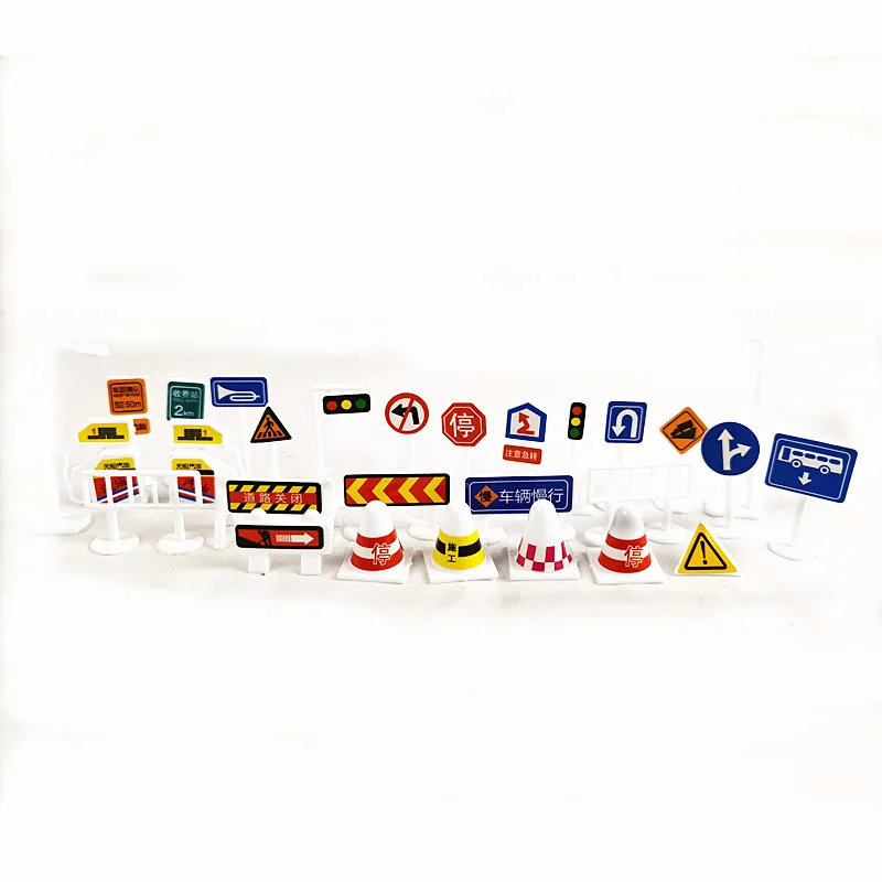 Simple teaching version of traffic signal signs, roadblock sign toy model, traffic signal recognition tool