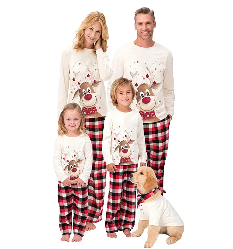 
Оптовая продажа, Рождественская семейная одежда, одежда для сна, пижамный комплект  (1600162528304)