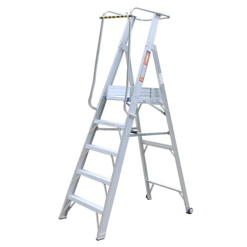 EN131, платформа из алюминиевого сплава, ступенчатая лестница с рейкой и колесами