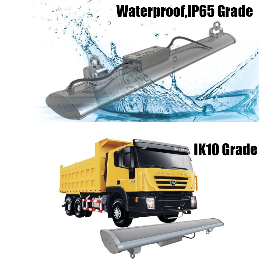 Smart 50W-200W LED Linear High Bay Light Indoor Microwave Induction Sensor Automatic Dimming IP65 Waterproof