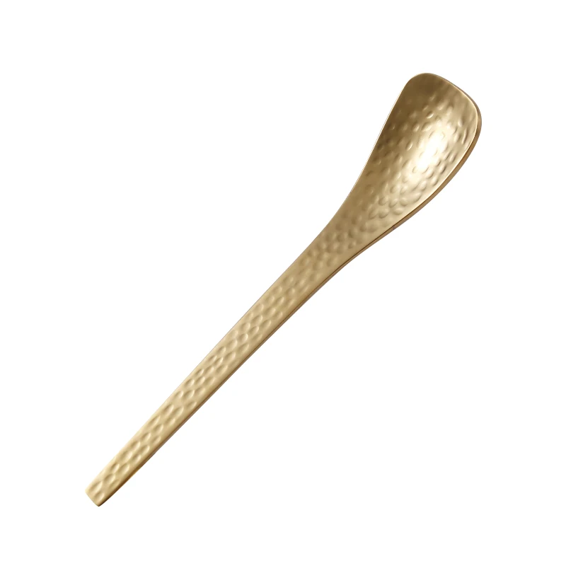 304 Stainless Steel Household Spoon Coffee Modern Simple Hammer Point Pattern Fruit Fork Cake Set Wholesale