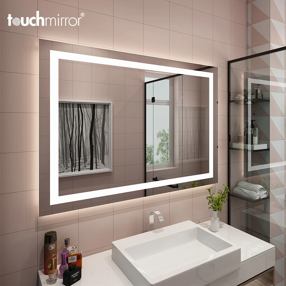 Smart Modern heated touch screen wall led light backlit bathroom mirror