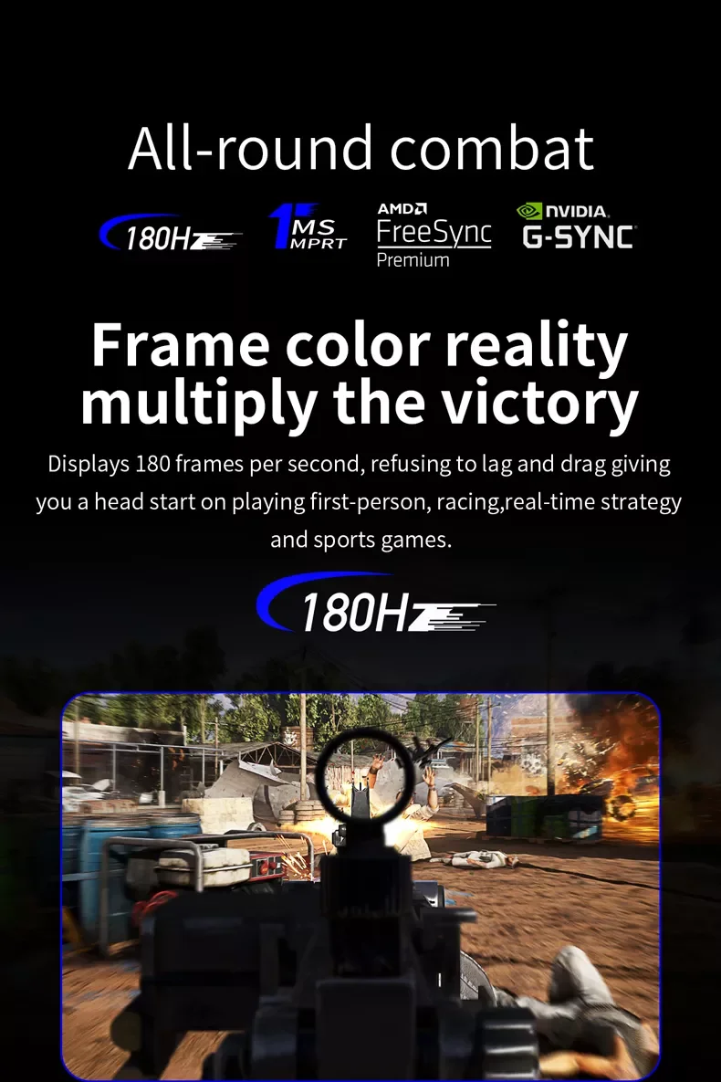 factory wholesale fast ips panel blue light filtering 24 inch led monitor 1k 180hz gaming monitor