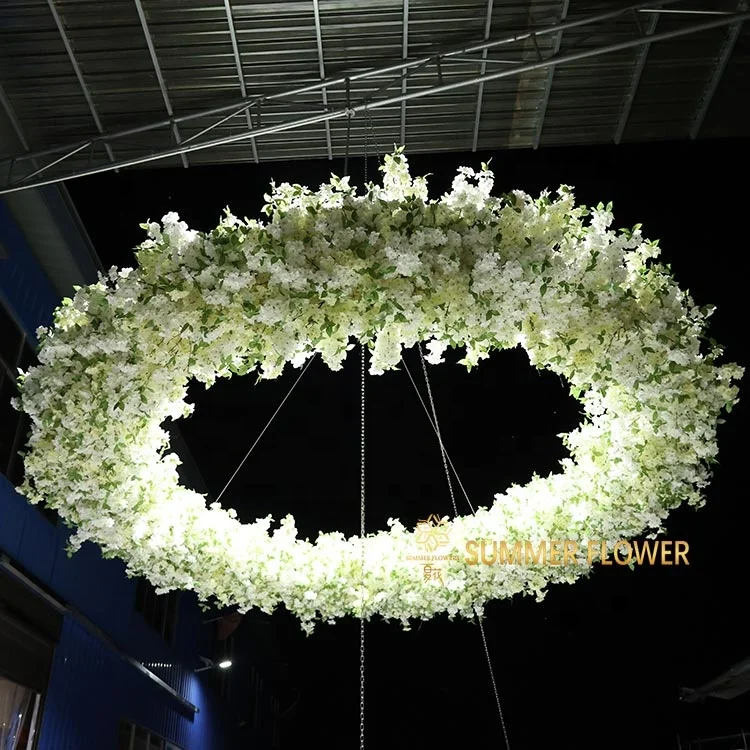 Summer Flower new design wedding ceiling decoration luxury artificial cherry blossom rattan