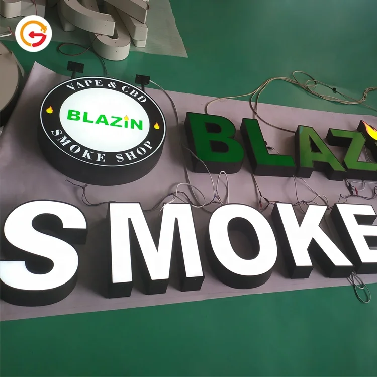 JAGUARSIGN Manufacturer Custom Illumination Letter LED Smoke Shop Signage Waterproof Smoke Shop Storefront Sign