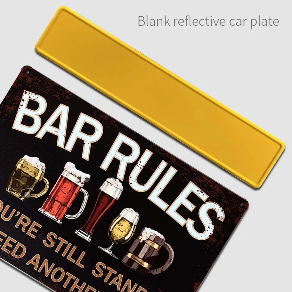 HCSP Customizable Acrylic Reflective Vehicle Number Stickers and Printable Car License Plate