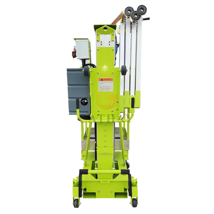 CE ISO genie aerial work platform push around vertical mast 5~12m one man lift with high quality